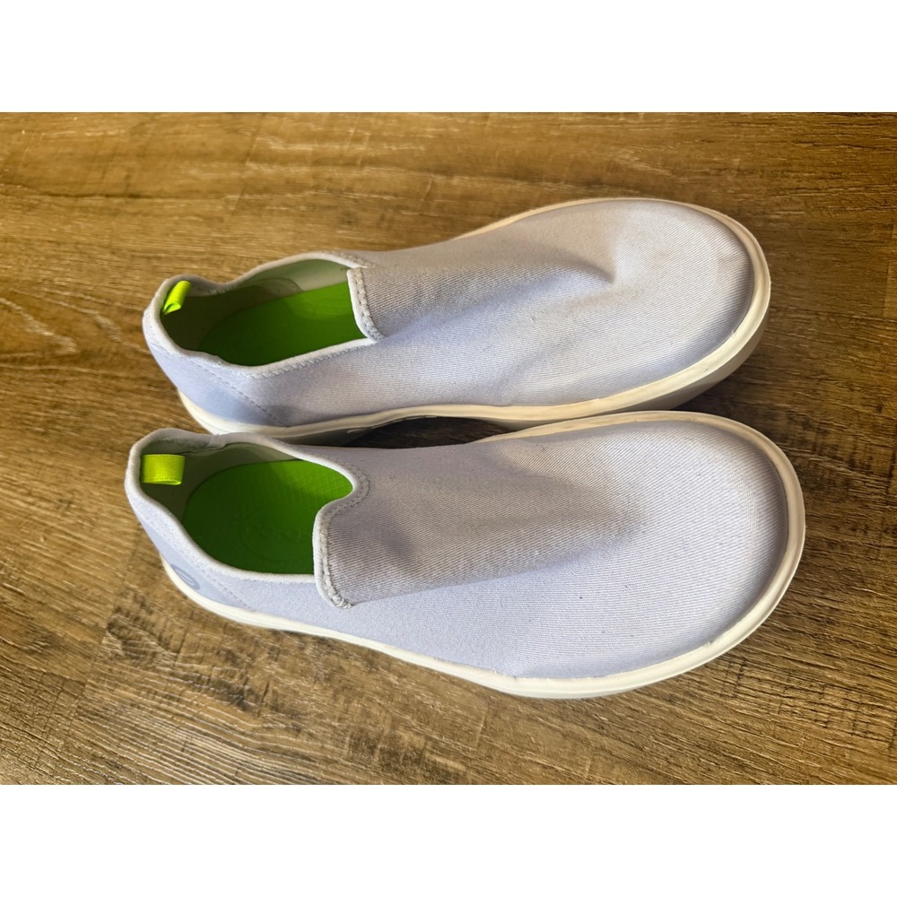 OOFOS OOmg Low Lavender Canvas Recovery Slip On Shoes Lavender Lilac Lavender